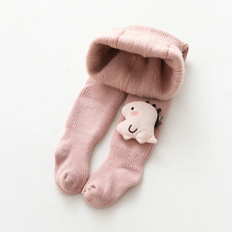 

Winter Children's Stripes Leggings Kids One-piece Pantyhose Children Plus Velvet Thickening Knitted Trousers Baby Girl Stocking