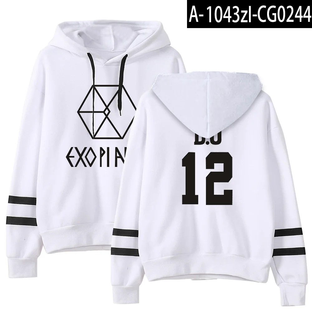 Kpop EXO милый женские худи Harajuku Повседневная Толстовка с капюшоном корейский стиль свободная толстовка с капюшоном женские флисовые толстовки пуловер Топ - Цвет: white