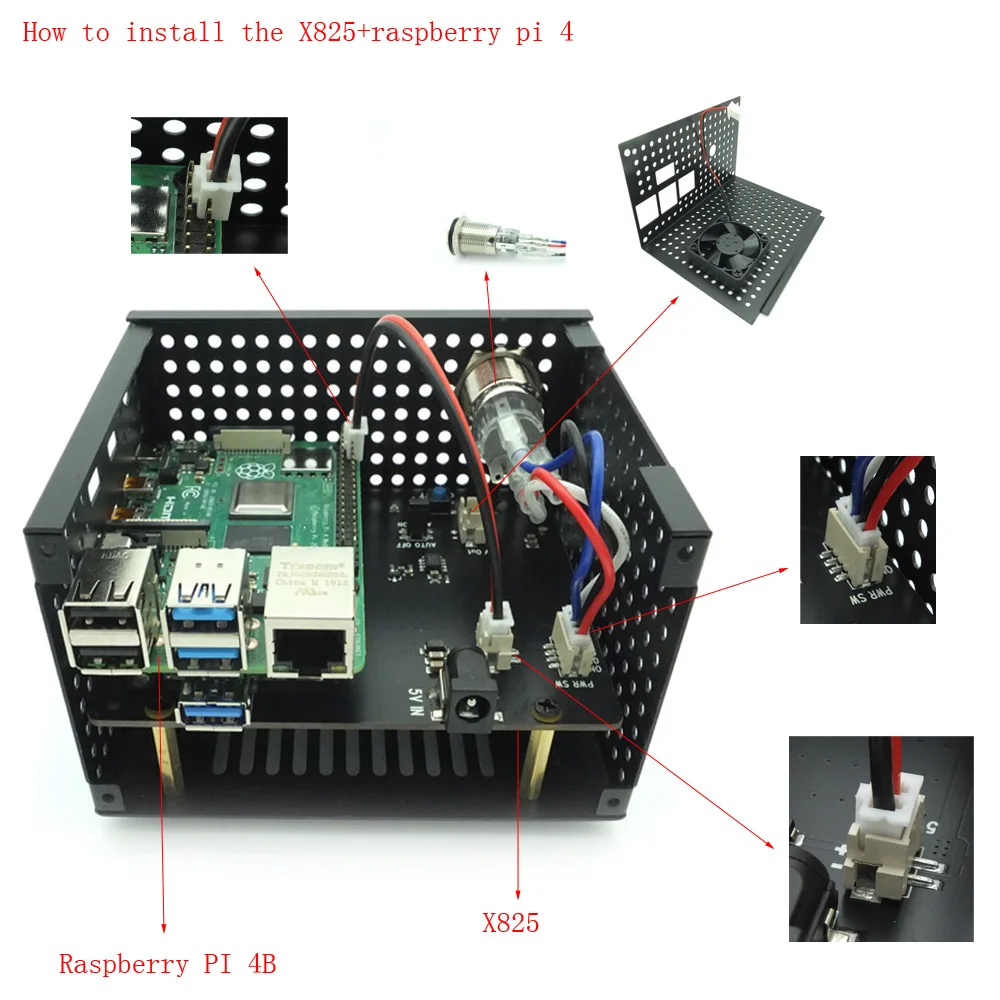 Плата расширения Raspberry Pi 4 Model B 2 5 дюйма SATA HDD/SSD X825 USB3.1 модуль мобильного жесткого