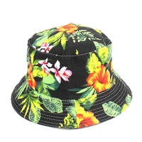 22 colors printed bucket hat unisex ins trend flat top outdoor fisherman hats men sunshade caps summer travel sun cap wholesale