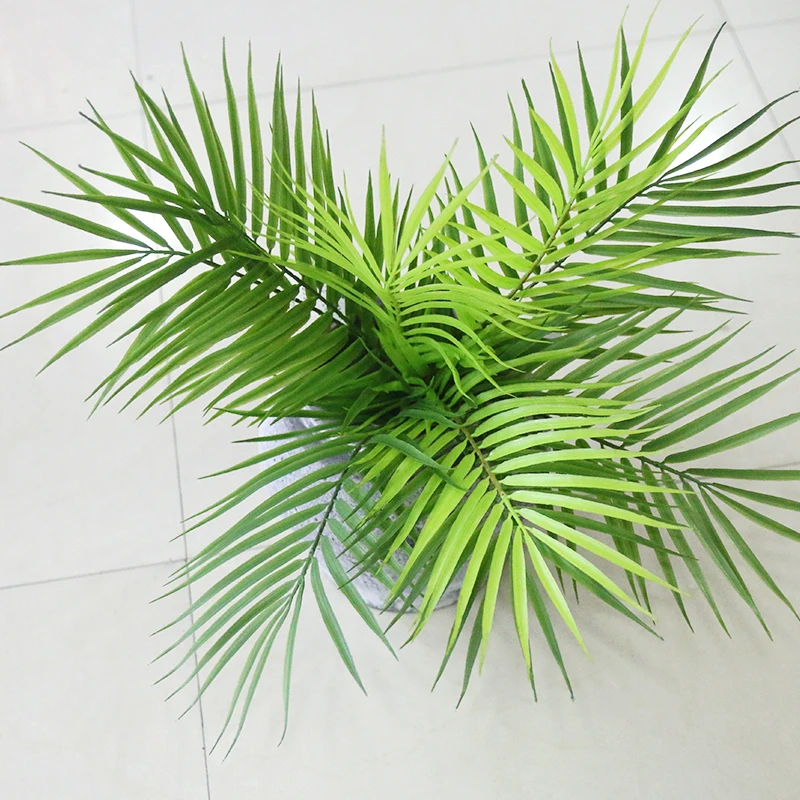 Зеленые искусственные Пальмовые Листья 55 см пластиковые растения украшения для