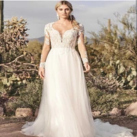 elegant deep v neck wedding dress 2021 for women lace applique chiffon backless floor length sweep train bridal gown custom made