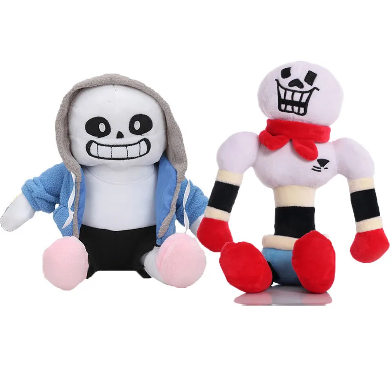 2pcs Set Undertale Plush Toys Sans Papyrus Plushies Figures Stuffed Animals Soft Game Characters Dolls Kids Birthday Xmas Gifts - купить по