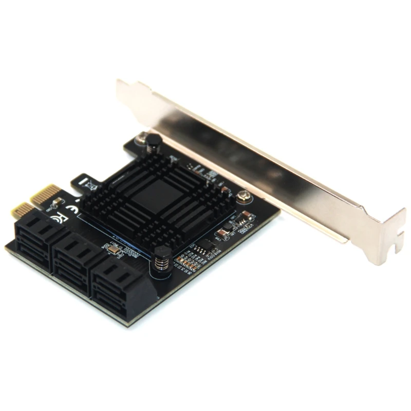 

SATA Expansion Card SATA III Adapter PCIE 1X To SATA3.0 Expansion Card PCI-E To Six-port SATA3.0 Adapter Card for PC HCCY