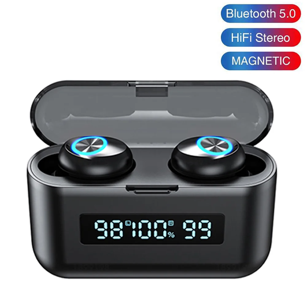 

TWS Wireless Bluetooth Earphone Stereo Noise Canceling Headset LED Earbuds With Charging Case Touch Control Sport Headset