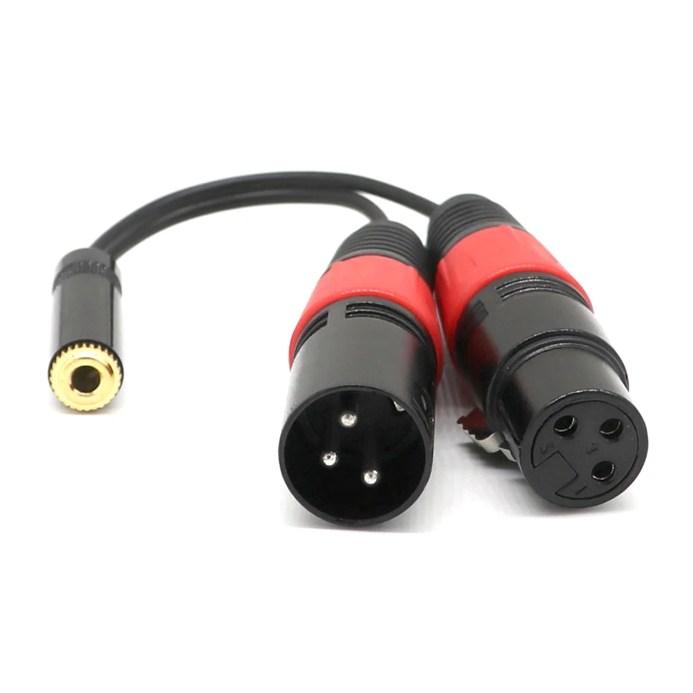 Mowu3.5 мм разъем стерео Женский двойной 3Pin XLR аудио кабель адаптер Разъем микрофоны