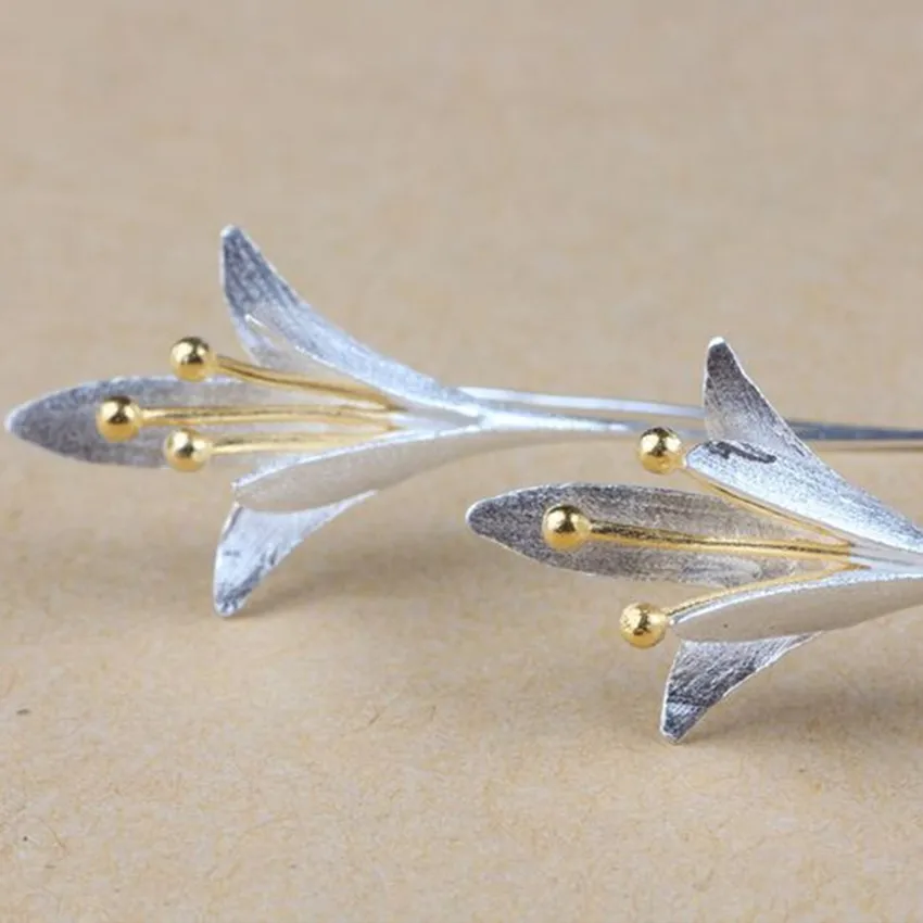 

925 Sterling Silver New Jewelry Woman Female Flowers Earrings Handmade Crafts Small Fresh Minimalist Fashion Wild