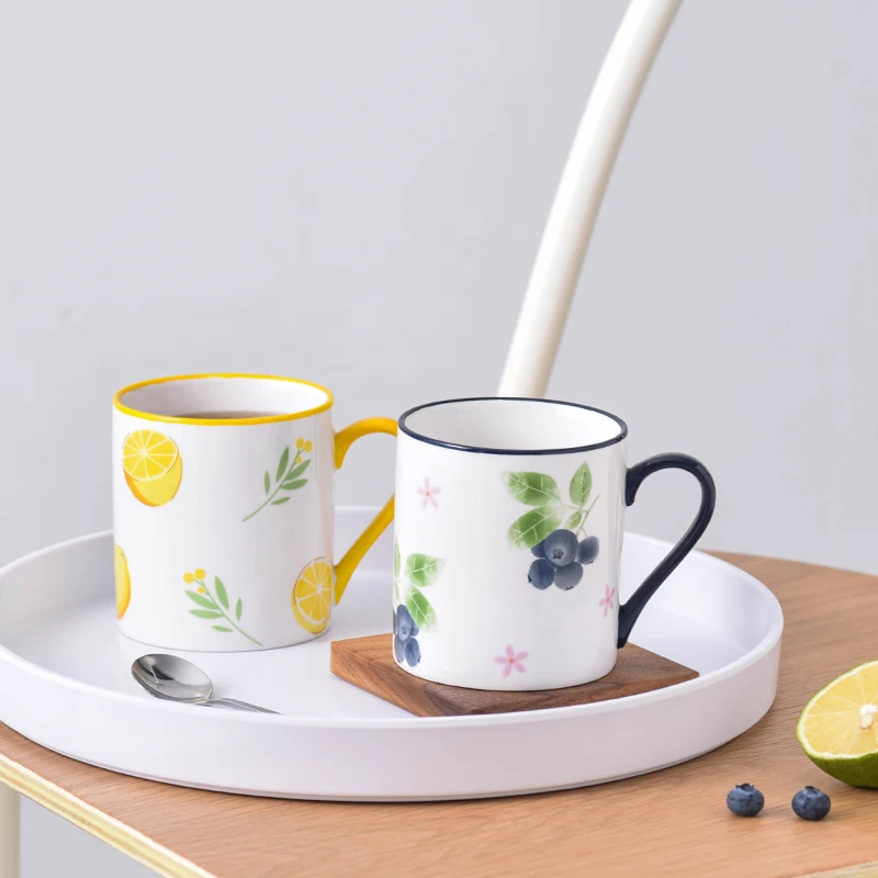 

Japanese Style Coffee Mug Ceramic Cute Creative Hand Painted Microwave Reusable Cup Tazas De Cafe Gift Ideas with Spoon EC50BZ