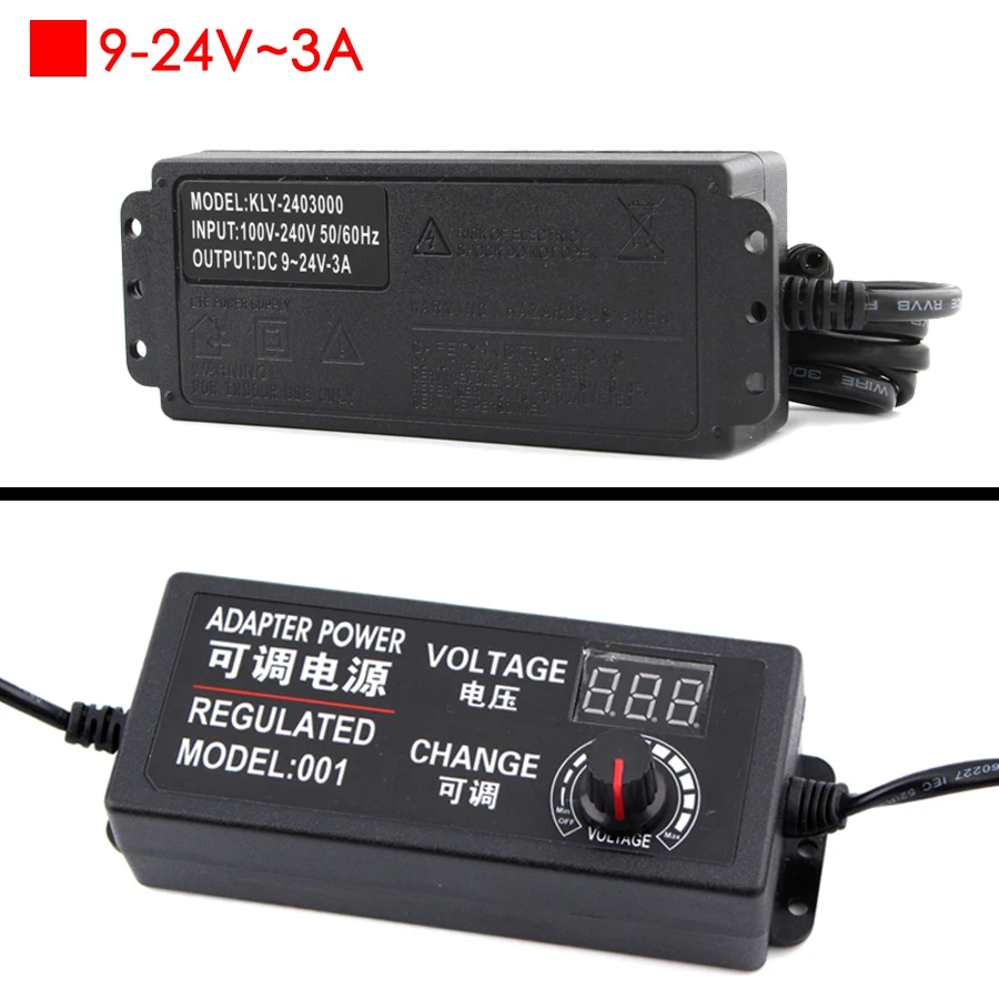 9V-24V 3A Adapter AC DC 3V 5V 6V 9V 12V 15V 18V 24 V Регулируемый Мощность адаптер 1A 2A 12V Мощность адаптер питания Универсальный 220 В до 12 В 24 вольт для адаптера переменного тока - Цвет: 9V-24V 3A Adapter