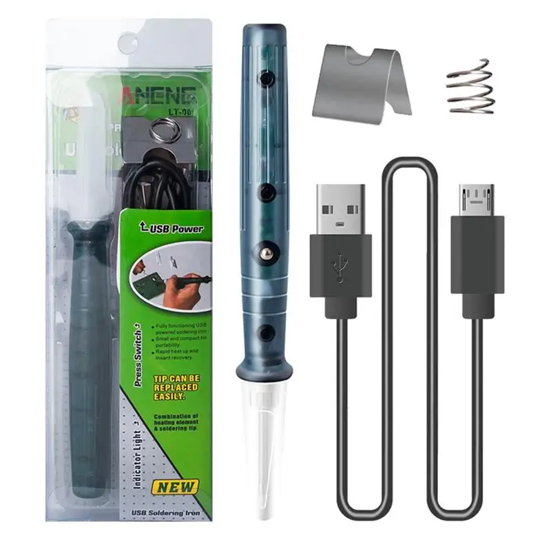 

Портативный USB-паяльник, профессиональные электрические нагревательные инструменты, ручка со световым индикатором, инструмент для сварки ...