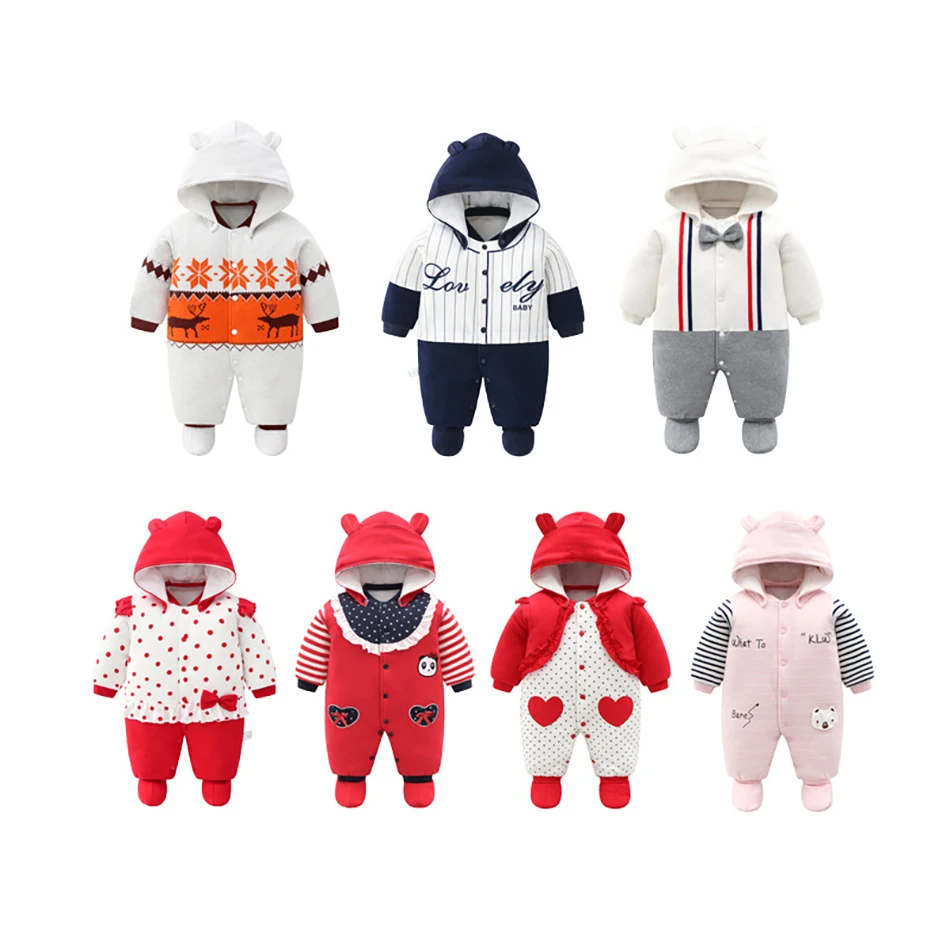 

Baby Winter Rompers Boy Girl Cartoon Animal Clothes Newborn Kids Costume Jumpsuits Infant Onesies Pajamas Christmas