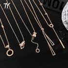 Ожерелье короткое женское из титановой стали, классическое короткое Ювелирное Украшение в форме бабочки под розовое золото, корейская мода 2021