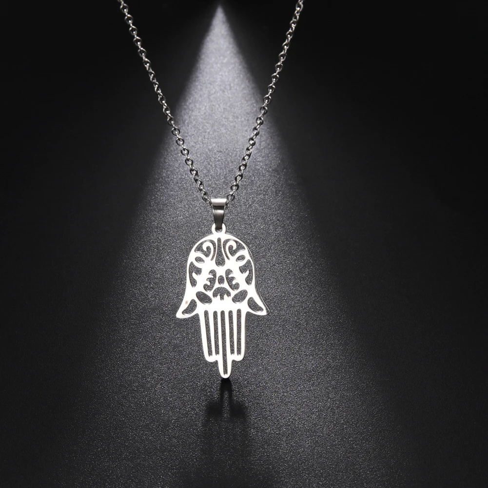 Teamer Кулон рука Хамса Fatima ожерелье из нержавеющей стали для мужчин и женщин защита