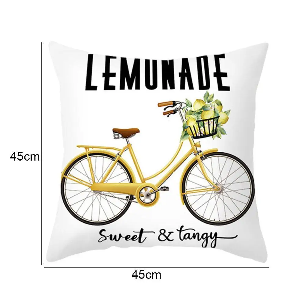 

Nordic Lemon Print Hug Pillowcase Sofa Cushion Pillowcase Floral Cushion Letter Cover Simple Cover Sofa Decorative T1M4