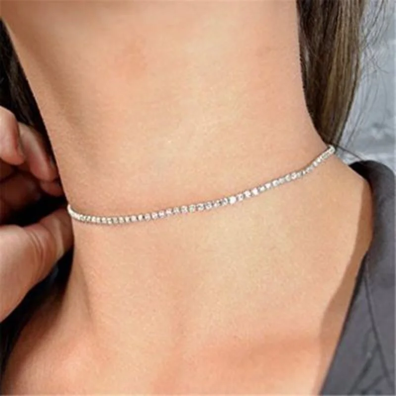 

Simple and Versatile Street Shooting Clavicle Chain Zircon Necklace Necklace for Women Fashion Glamour Party Jewelry Wholesale