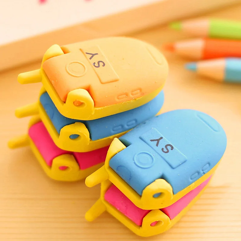 Cena 24 Sztuk Korea Kreatywny Piśmienne Cute Cartoon Kompaktowy Telefon Gumka Dzieci Nauka Dostarcza Nagrody Prezenty