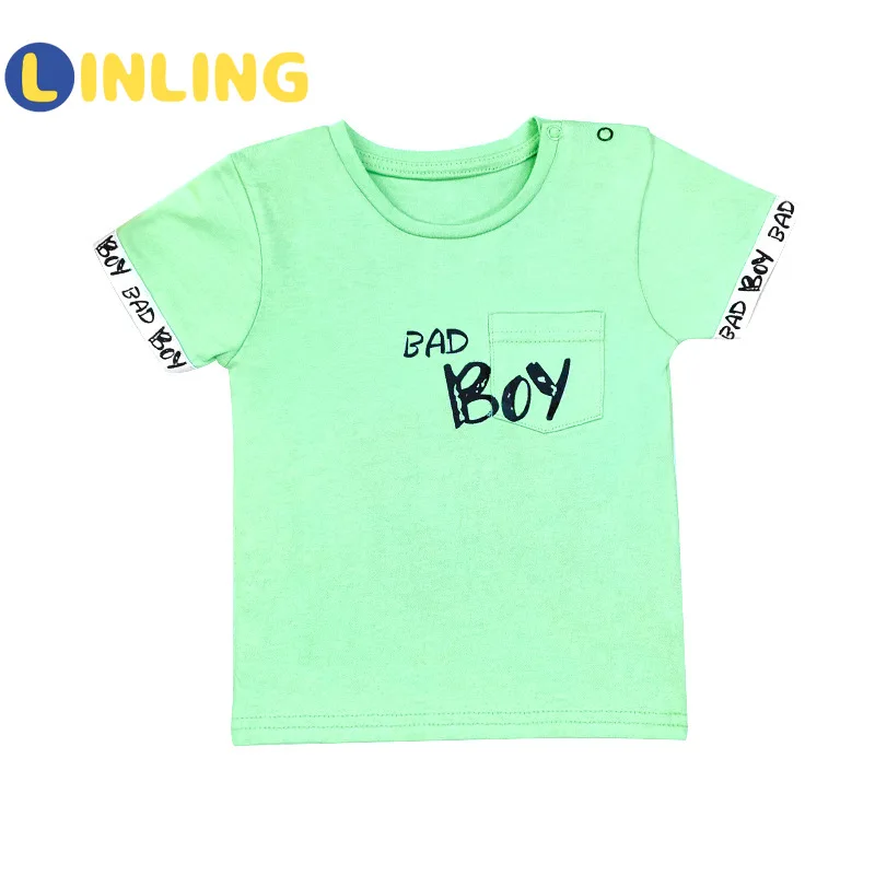 

LINLING Green Grey Casual Active Toddler Clothes Kids Tshirt Boy Girl T Shirt for Children Toddler Clothes Funny Top Tees P253