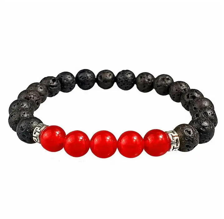 Ручной работы натуральный 8 мм черный камень из вулканической лавы тигровый глаз