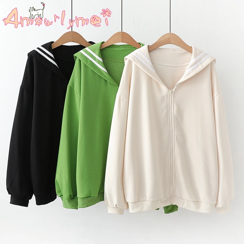 Осенняя Женская куртка в японском стиле преппи милое хлопковое пальто девушки