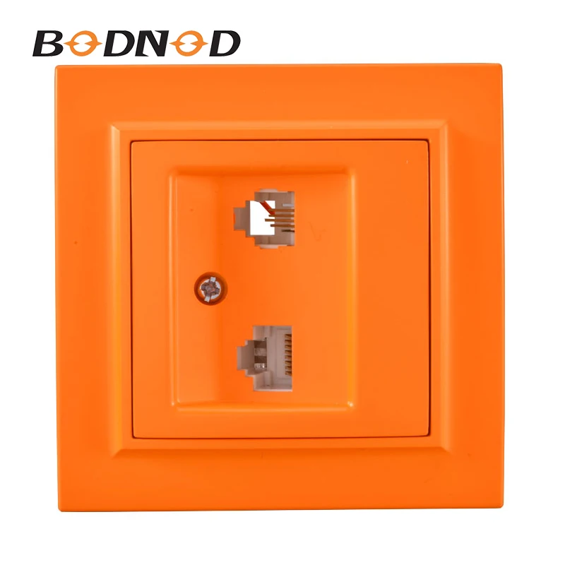 Оригинальная розетка RJ45 + RJ11 Европейская настенная зарядка с телефонной розеткой