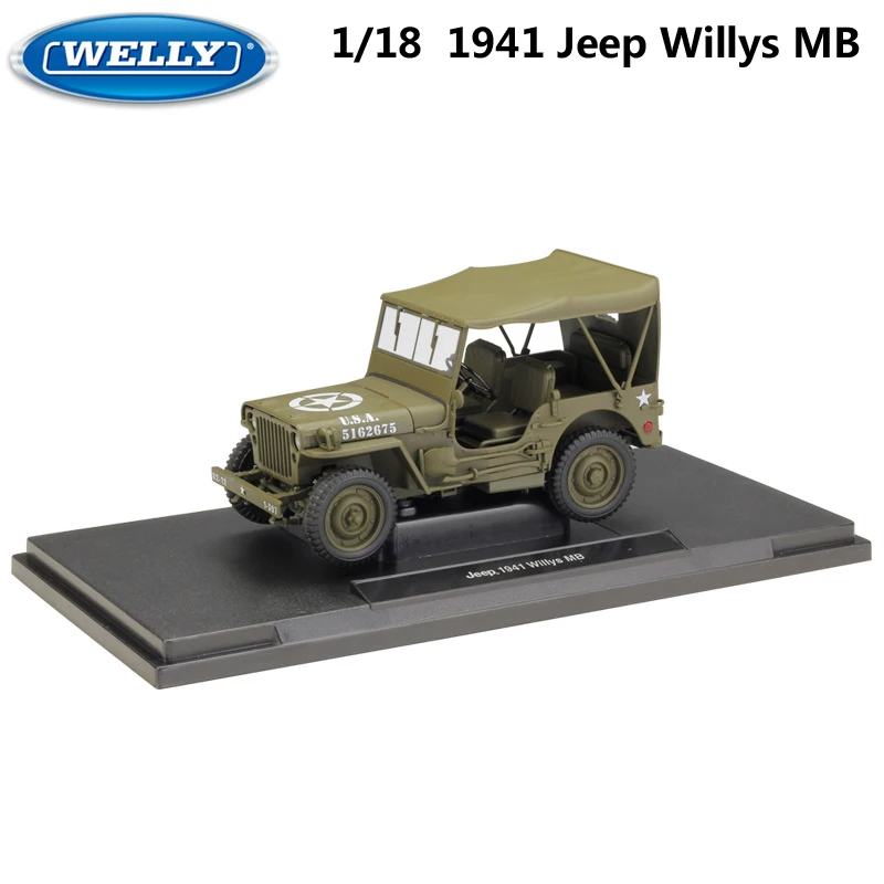 Модель автомобиля WELLY Diecast 1:18 масштаб металл моделирование Jeep 1941 Willys MB