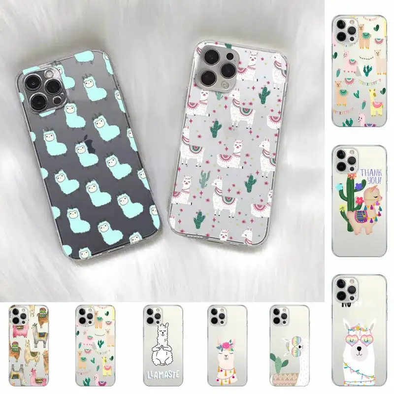 

Llama Alpaca pattern Phone Case for iPhone 11 12 13 mini pro XS MAX 8 7 6 6S Plus X 5S SE 2020 XR