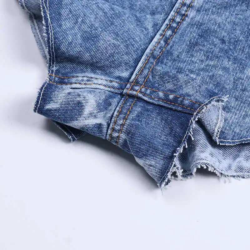 

TWOTWINSTYLE Casual Denim Shorts Skirts High Waist Ruffle Hem Loose Ruched Short Pants Female Fashion Clothing 2020 Spring Tide
