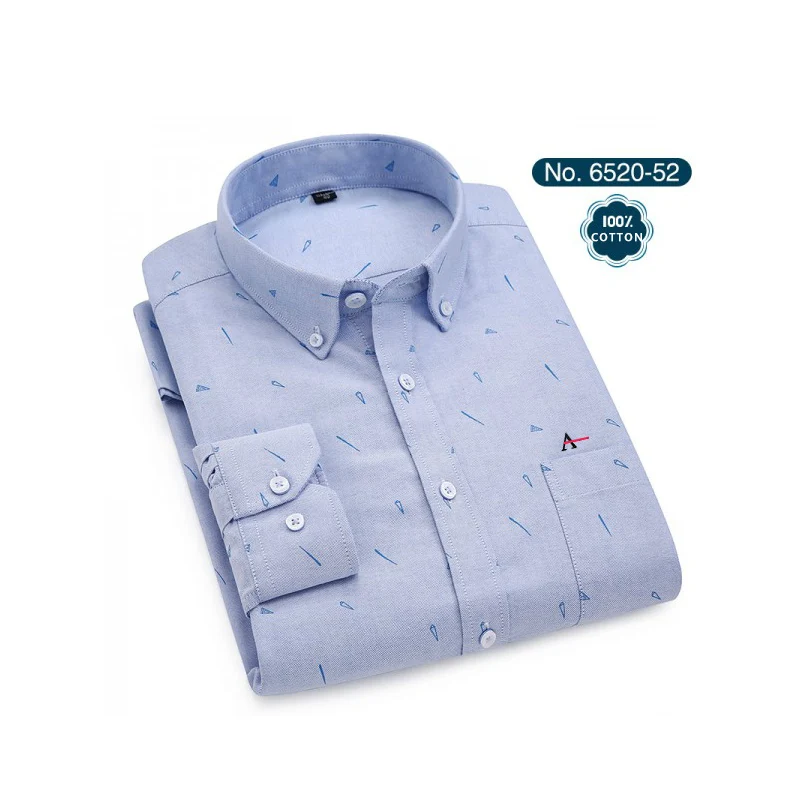 6520-52(13) Новинка года. Качественные мужские рубашки в полоску ARAMY Camisa. Мужские рубашки с вышивкой - Цвет: 6520-52(13)