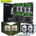 Материнская плата HUANANZHI для двух процессоров, 2 процессора Intel Xeon E5 2697 V2, 2,7 ГГц, 24 ядра, кулеры для ЦП, память 256 ГБ, 16*16 ГБ, REG ECC