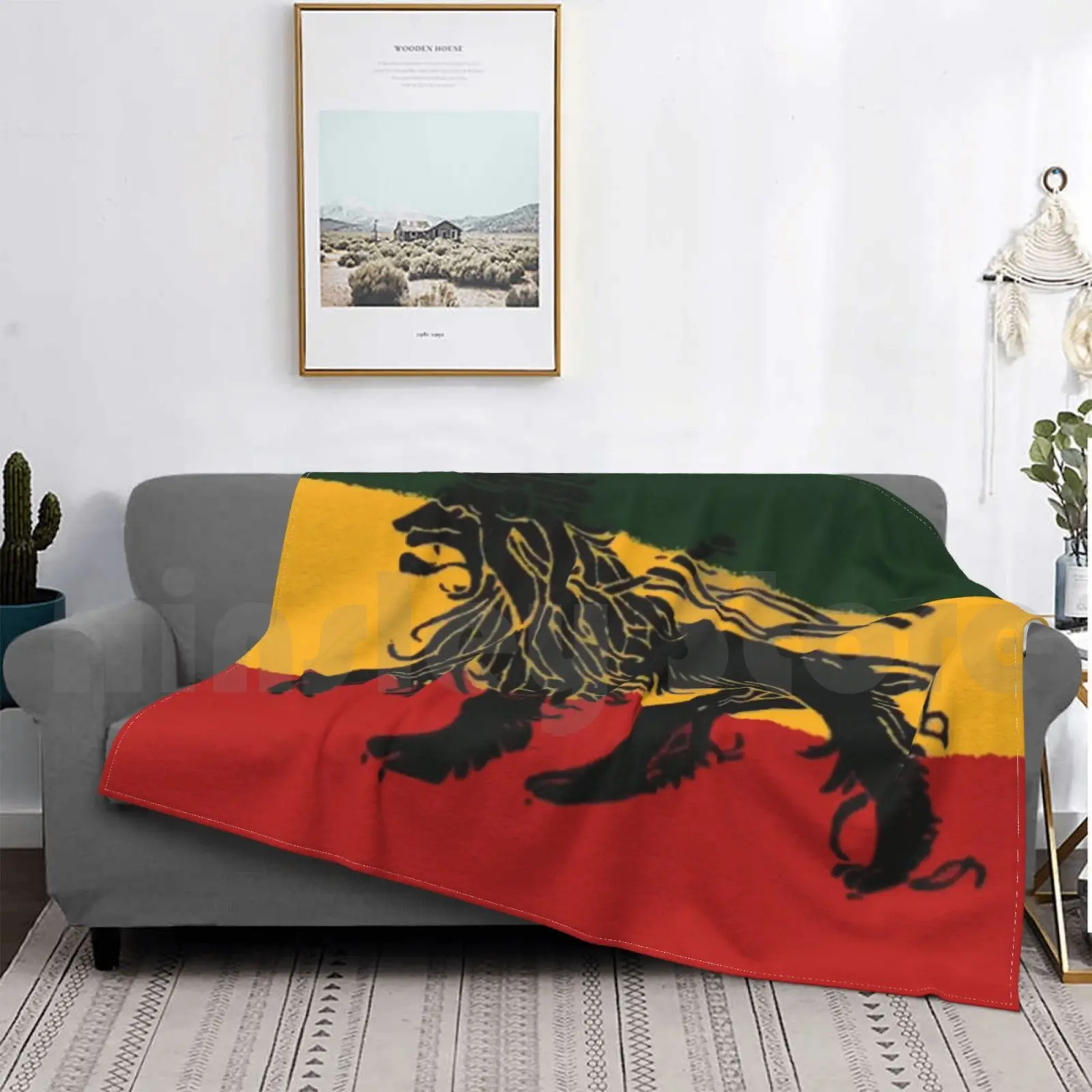 

Бандажное одеяло для дивана, кровати, путешествий, раста, Рега, Лев ирие, духовное