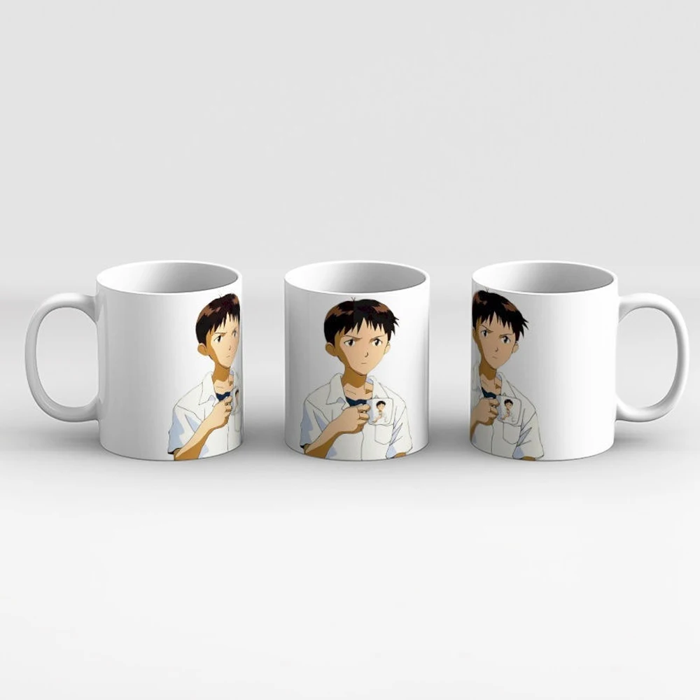 Shinji Holding A Mug Text Anime Breathable Male 11oz High Quality Creative Design Top Promotion Cup Friends Gift | Дом и сад