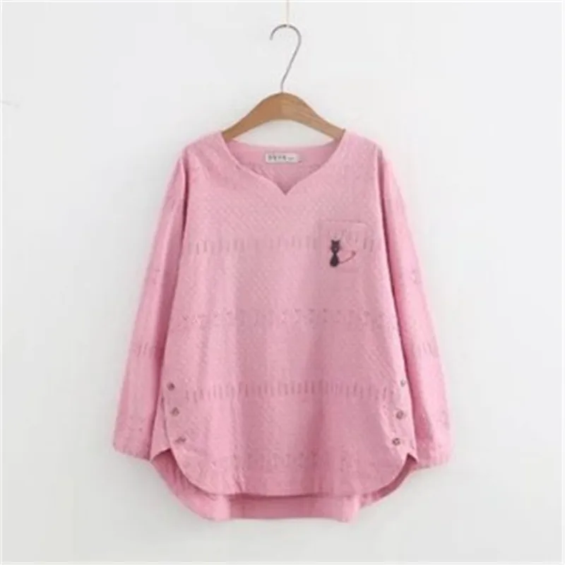 Новые женские блузки с длинным рукавом размера плюс футболки цветочным принтом