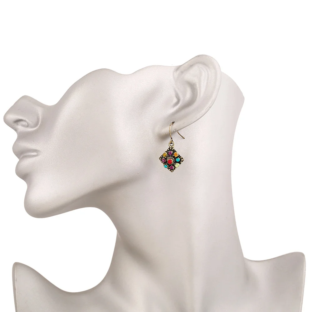 Винтажные богемные серьги для женщин Модные Этнические разноцветные висячие со