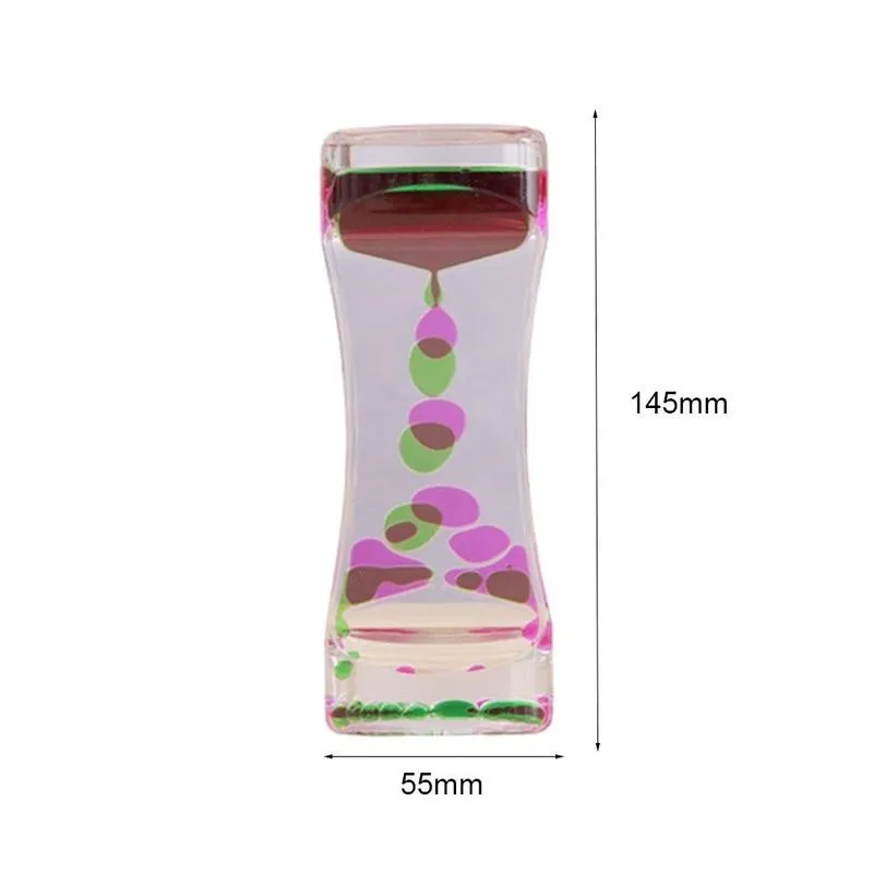 

Sand Hourglasses Double Color Floating Oil Liquid Visual Motion Timer Desk Ornament Glass Acrylic Clock Autistic Sensory Toys