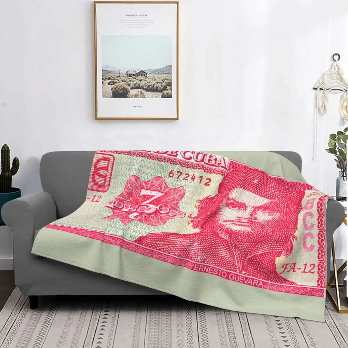

Cuba Money Closeup Knitted Blankets Coral Fleece Plush Ernesto Che Guevara Throw Blankets for Outdoor Travel Bedspread