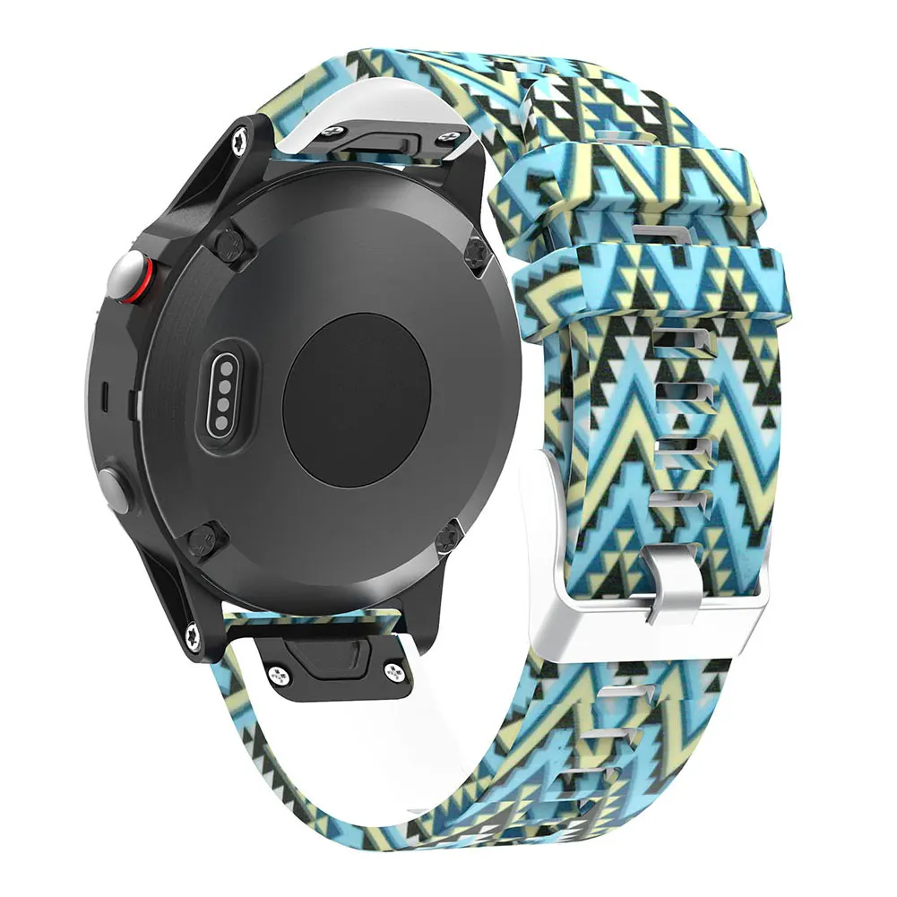 N6 Напечатанный 22 мм быстрый релиз ремешок для Garmin Fenix5 ремень Цветной силиконовый браслет ремешок для Garmin Forerunner 945 Band - Цвет: N6