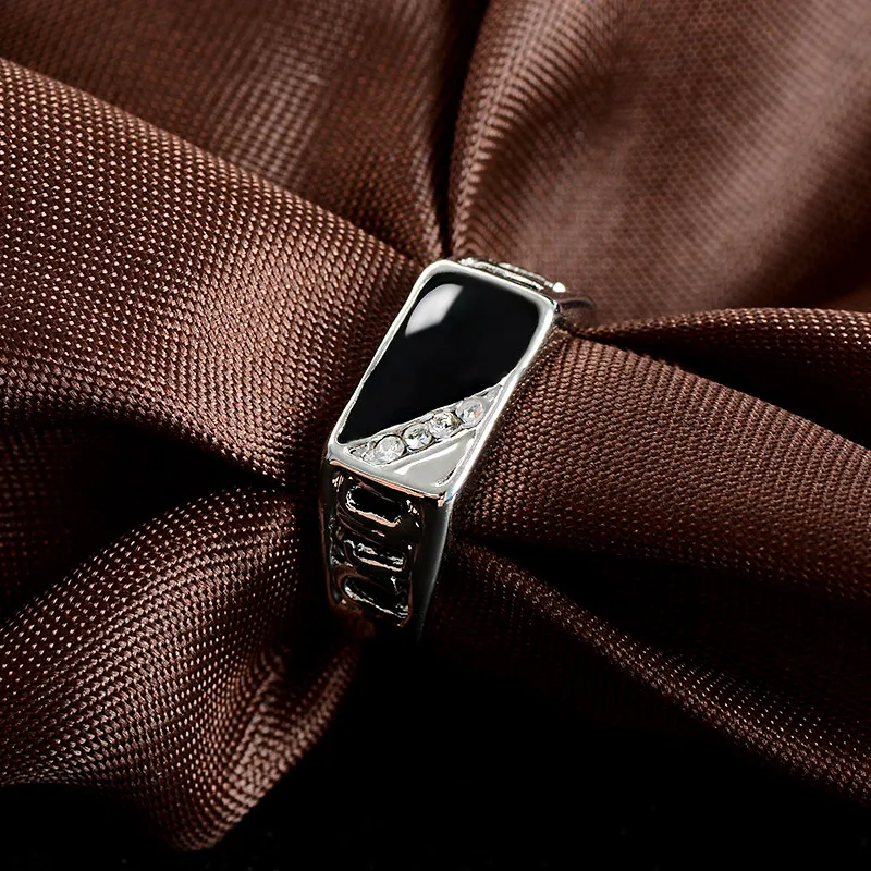H: HYDE, стиль, размер 7-12, Классические Золотые стразы, мужское черное кольцо из эмали, мужские кольца на палец, DY