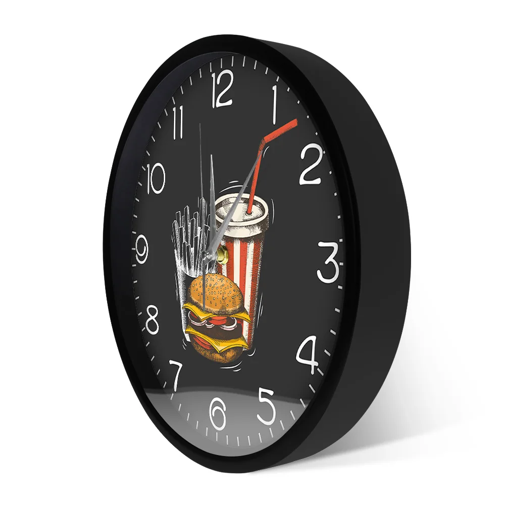 Лучшие фаст-фуды в городе современные настенные часы гамбургер картофель фри