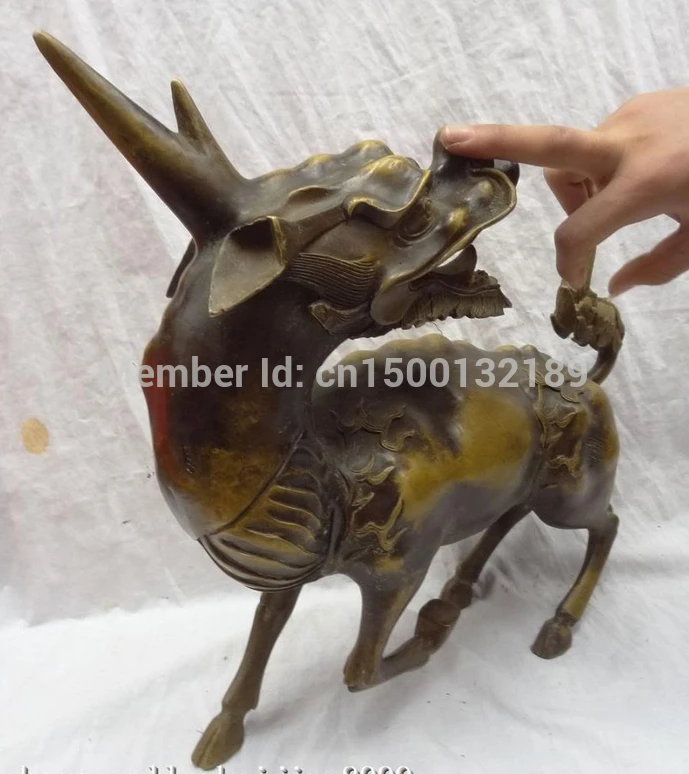 0015 15 авиапочту Китая (China бронзовая скульптура фэншуй защиты Единорог фигурка с