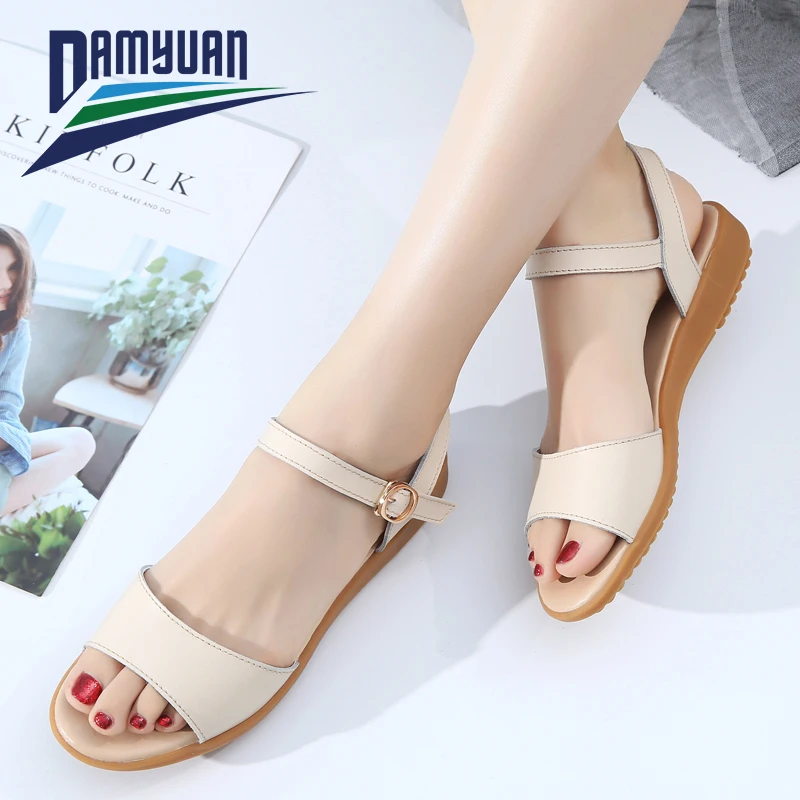 Damyuan 2020 новые женские туфли летние сандалии плоская обувь без шнуровки