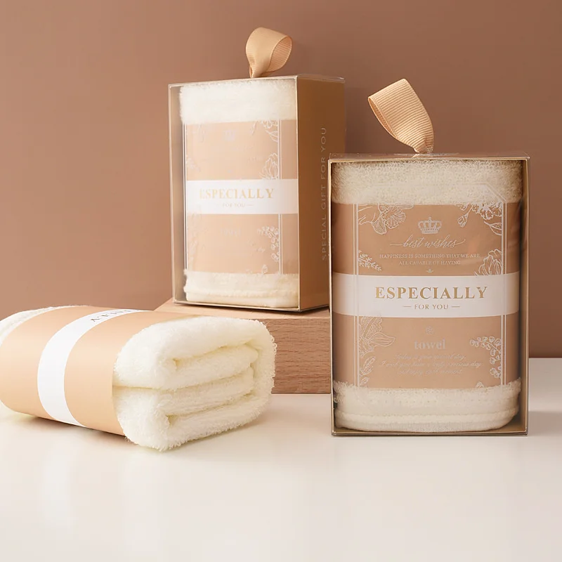 

Little bear towel with hand gift box wedding gift creative company event gift Coral Fleec e Towel Absorbent Facia l Towel