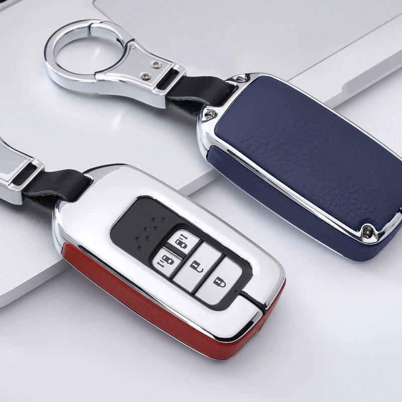 1 шт. цинковый сплав + подлинной кожаный чехол для автомобильных ключей Honda 2016 2017 BRV
