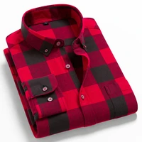 men flannel plaid shirt 100 cotton 2021 spring autumn casual long sleeve shirt soft comfort slim fit styles brand for man plus