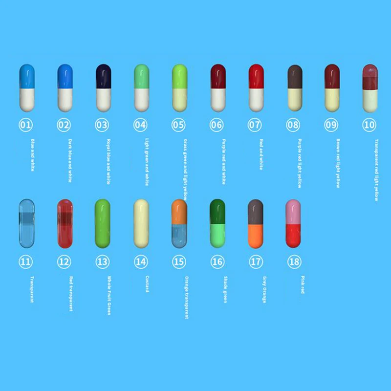 1000PC/bag Capsule Separated Box Empty Hard Vacant Gelatin Size1# Gel For Medicine Pill Refill Storage | Красота и здоровье