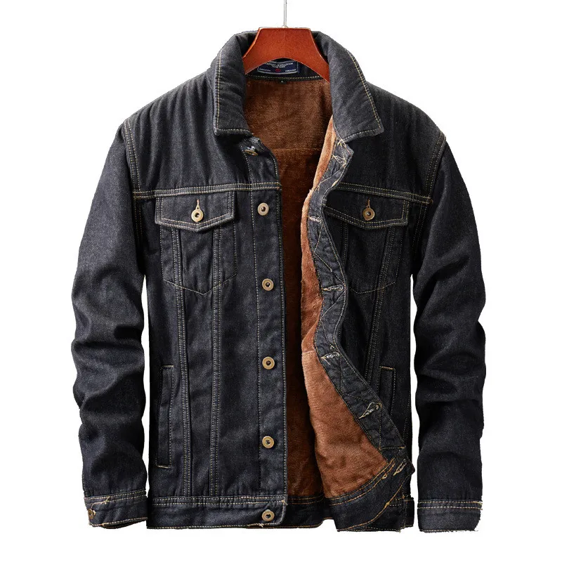 

Mens Winter Thick Thermal Denim Jackets And Coats Fleece Lined Warm Jean Jacket Outwear Casual Trucker Jacket M-5XL