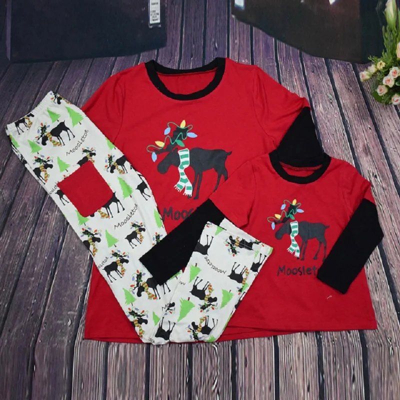 Family Christmas Pajamas Set Warm Adult Kids Girls Boy Mommy Sleepwear Nightwear Mother Daughter Clothes Matching Outfits |