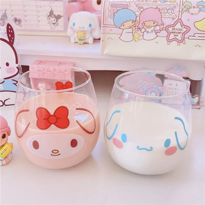 

Стакан Sanrio Mymelody Cinnamoroll, 200 мл, бытовая термостойкая чашка для молока и сока, милая креативная чашка для холодного напитка и завтрака для девочек
