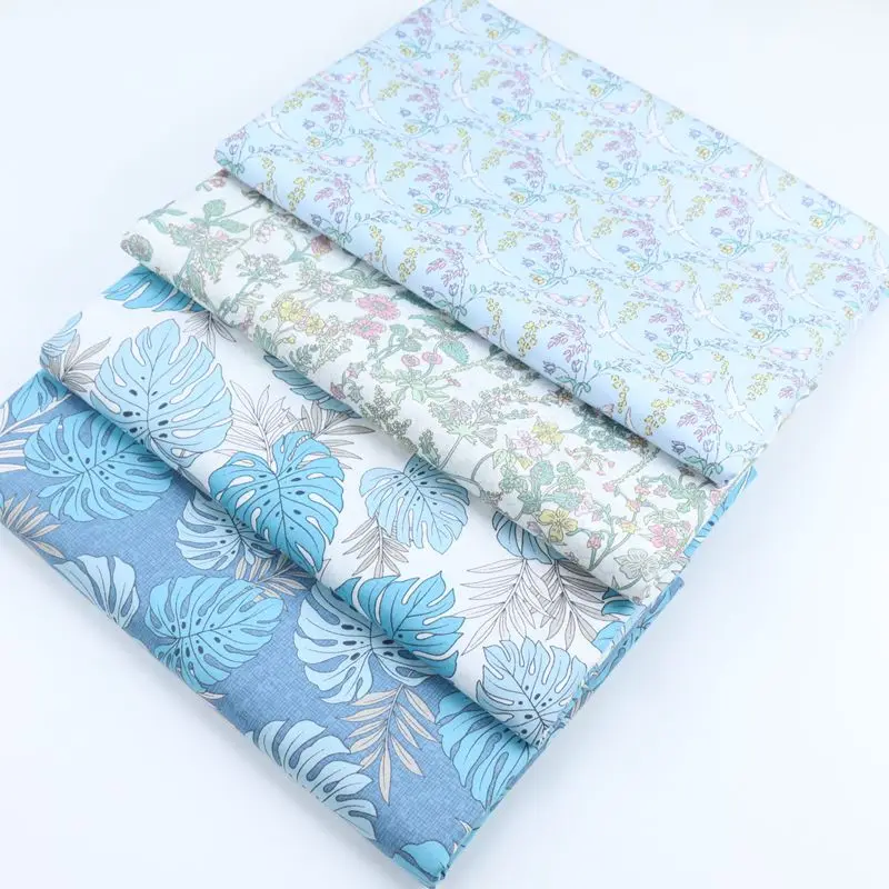 160 см * 50 хлопковая ткань с большими листьями цветами птицами постельное белье