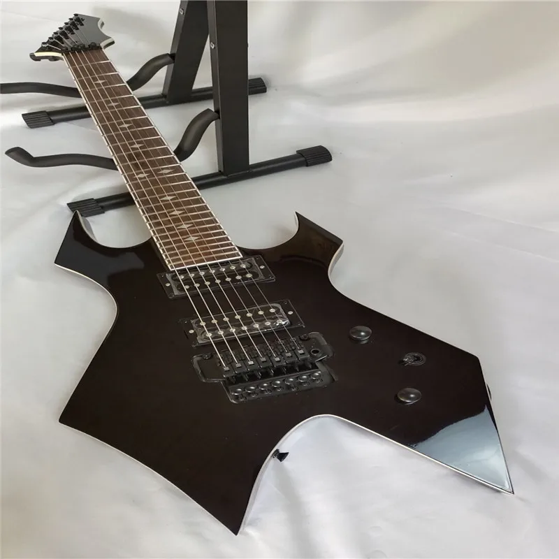 

Factory custom Unusual shape black body Electric Guitar with Rosewood Fretboard,Black Hardware,Provide customized services