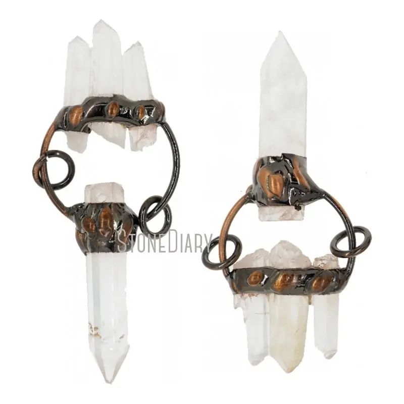 

PM36839 Оловянная подвеска в виде столба с покрытием из античной бронзы и прозрачным кристаллом, белая искусственная бижутерия